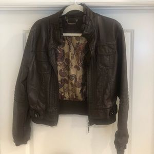 Brown leather jacket